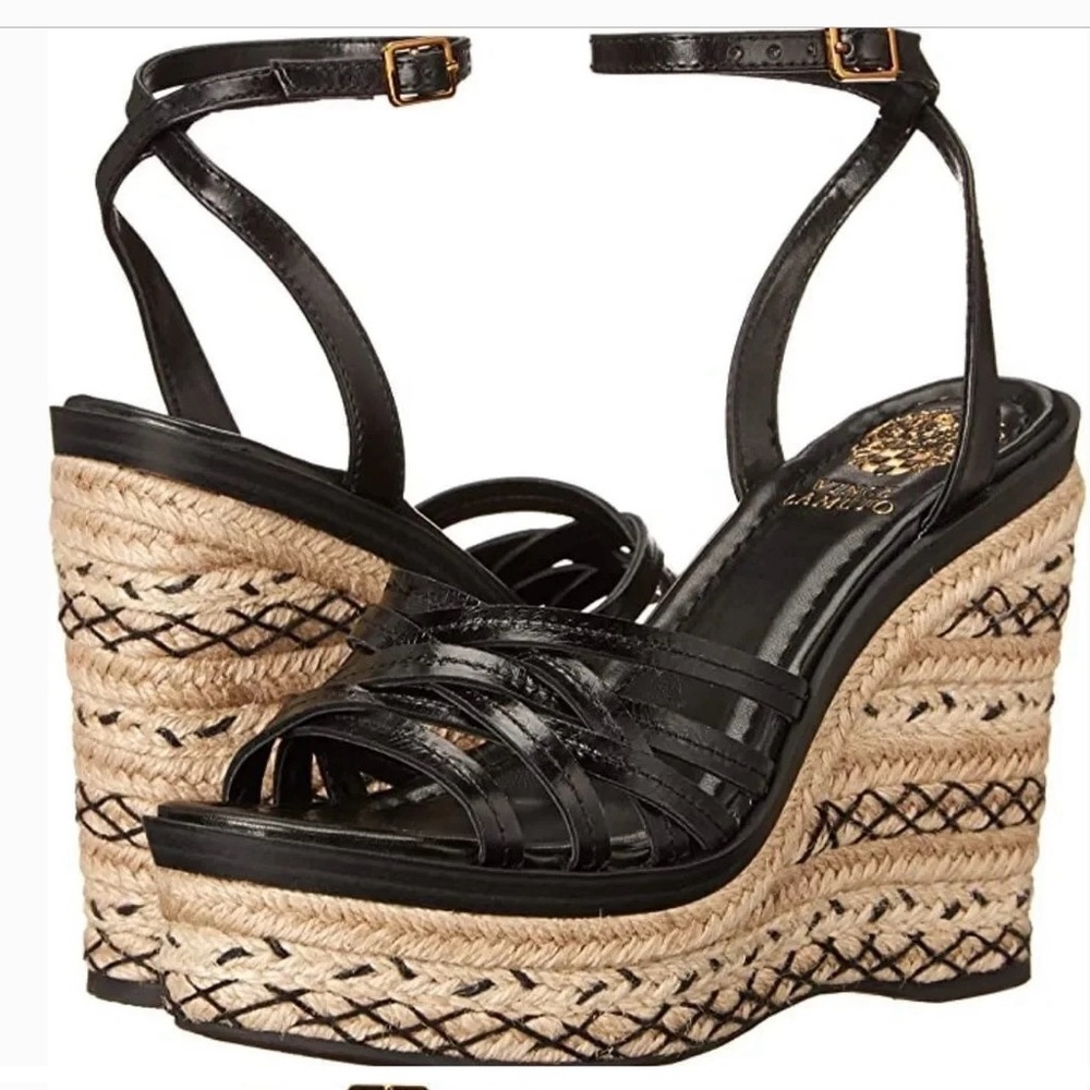 NIB Vince Camuto Parys Ankle Strap Espadrille Platform Wedges